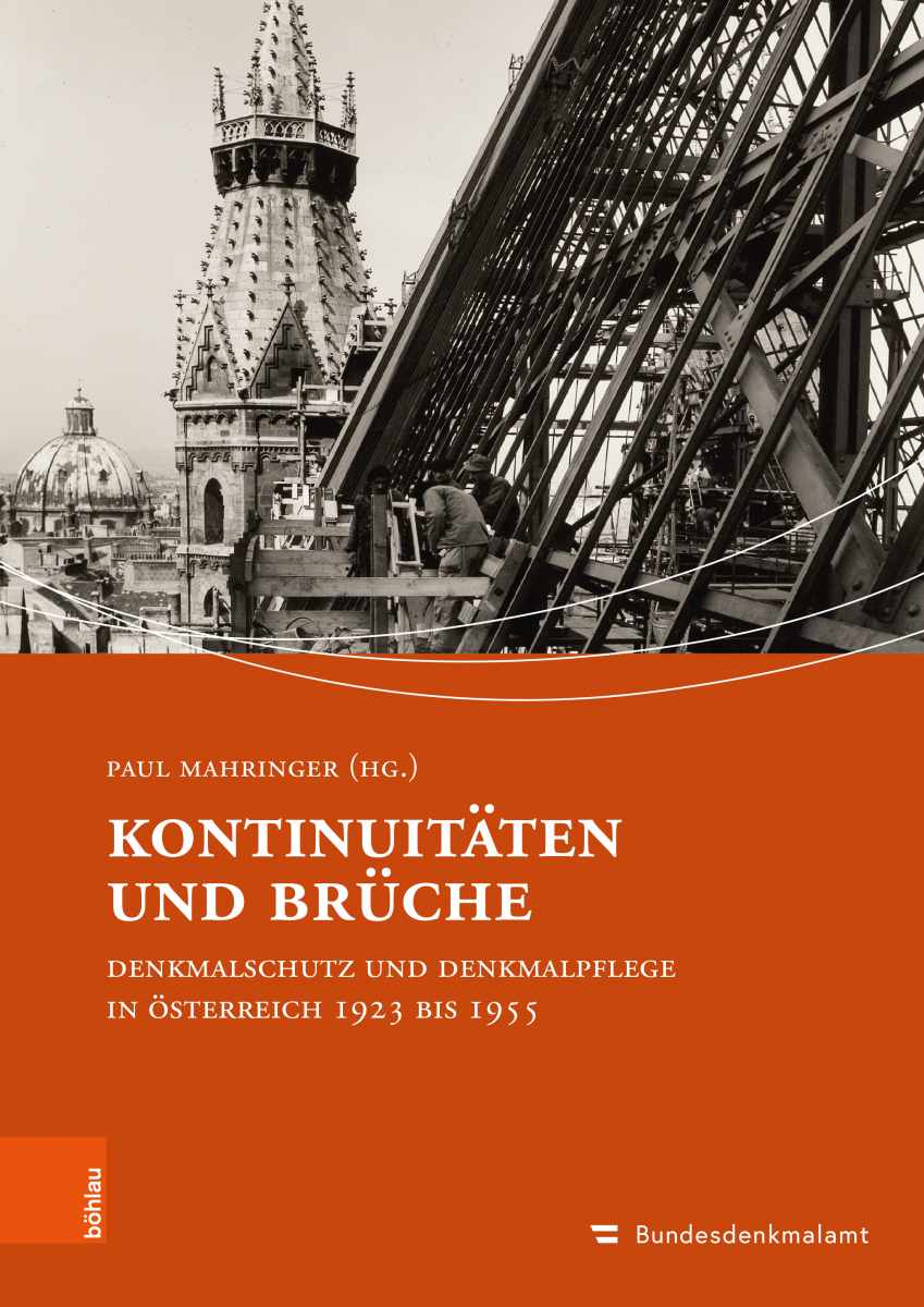 Buchcover &bdquo;Kontinuität und Brüche&ldquo; am Cover der Wiederaufbau des Stephansdoms