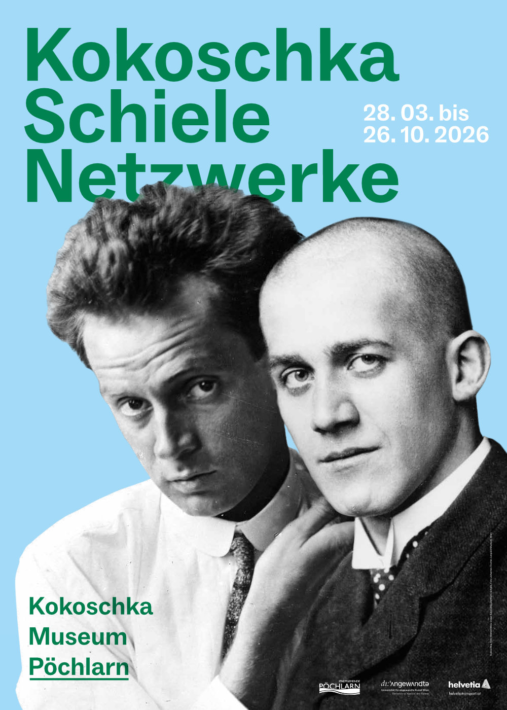 Oskar Kokoschka und Egon Schiele nebeneinander - Fotomontage